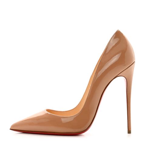 CHRISTIAN LOUBOUTIN Patent So Kate 120 Pumps 37 Nude 1383706 FASHIONPHILE