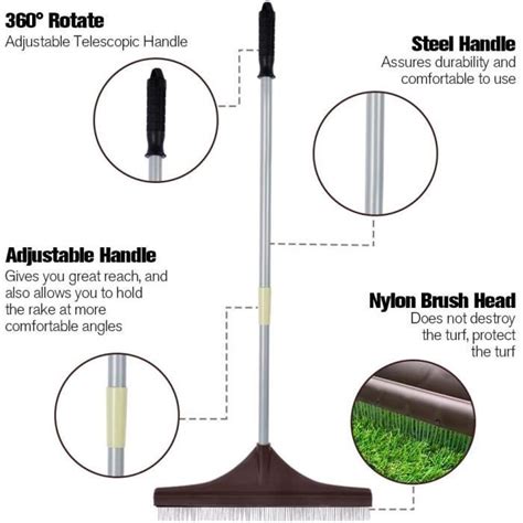 WinslowRoss Râteau à Gazon Artificiel Balai de Jardin en Plastique