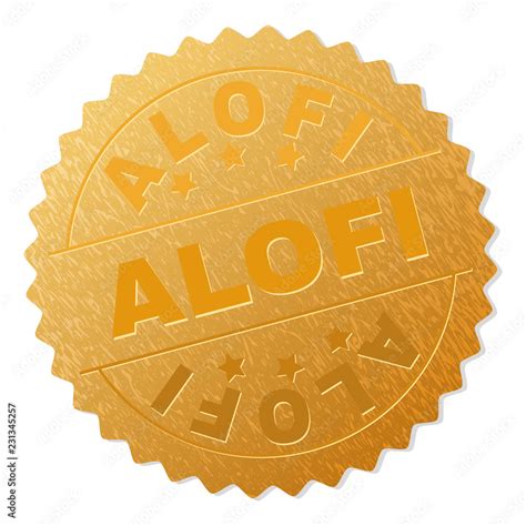 ALOFI Gold Stamp Seal Vector Golden Award With ALOFI Text Text Labels