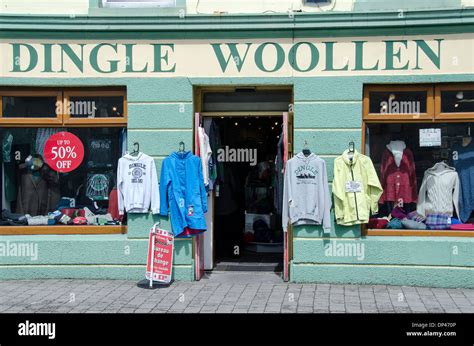 Exterior display of Dingle Woolen Company, Dingle town, County Kerry ...