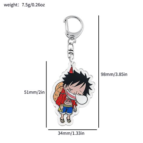 One Piece Keychains Luffy Roronoa Zoro Chopper Acrylic Badge Pendant