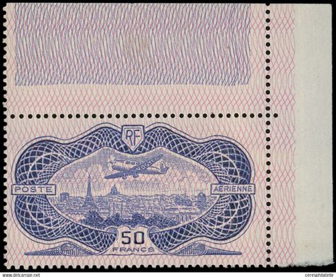 1927 1959 Neufs POSTE AERIENNE 15 50f Burelage Rose Cdf TB