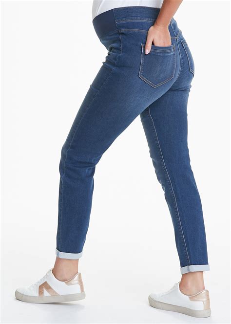 maternity jolie dark wash  bump relaxed skinny jeans matalan