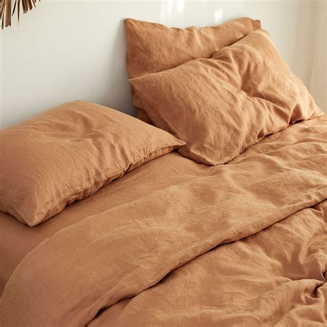 Ultra Luxurious 100 Pure French Linen Duvet Cover In Sandalwood