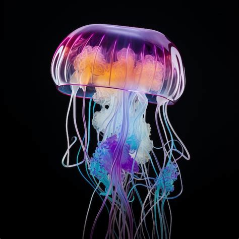 Premium Photo A Colorful Jellyfish Floating In The Water