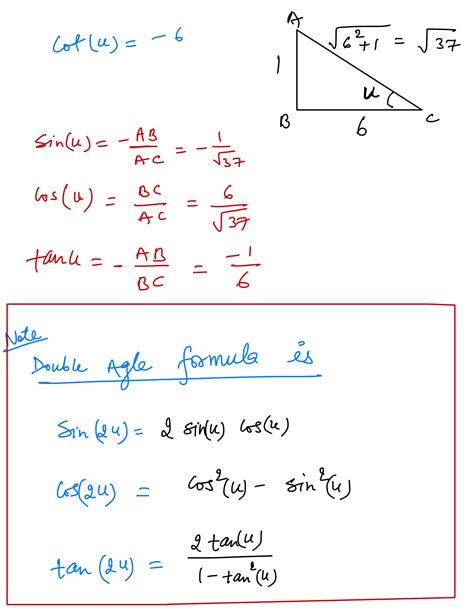 Solved Please Help For Math Find The Exact Values Of Sin2u Cos