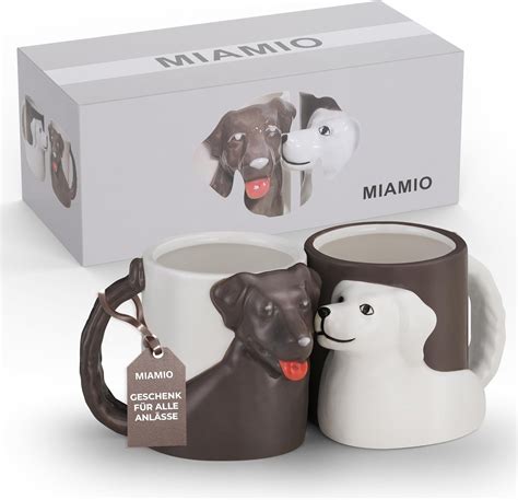 MIAMIO Taza de café de cerámica para perro juego 3D de 10 onzas 2