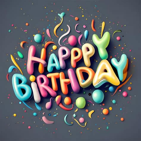 Premium Photo Happy Birthday 3d Lettering Typography Design For