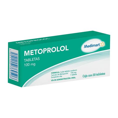 Metoprolol Medi Mart 100 Mg Caja 20 Tabletas Walmart