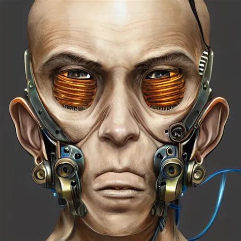 Portrait Painting Of A Steampunk Cyborg Monk Stable Diffusion OpenArt