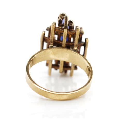 Sapphire Set Ct Yellow Gold Brutalism Ring Barsby Auctions Find