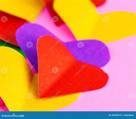 Hearts On Pink Paper Stock Photo Image Of Pink Card 49440414