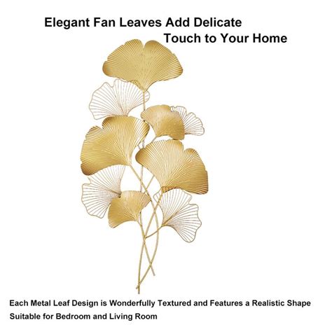 Gold Wall Decor Ginkgo Leaf Golden Leaves Gold Walls Hanging Art