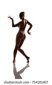 Naked Woman Posing Against White Background Stock Photo Shutterstock