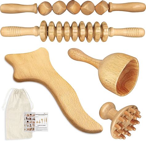 5 Pieces Wood Therapy Massage Tools Wkikme Lymphatic