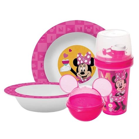 Kit Refei O Infantil Minnie Disney Pe As Prato Tigela Copo