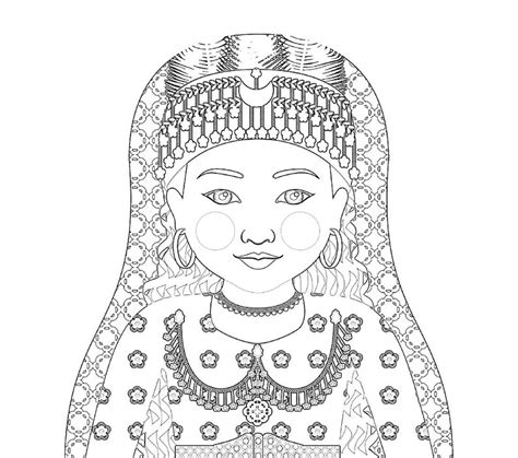 Assyrian Coloring Sheet Printable File Traditional Folk Dress