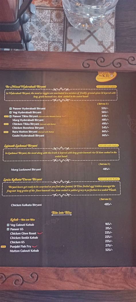 Menu At Biryani By Kilo Panchkula Panchkula