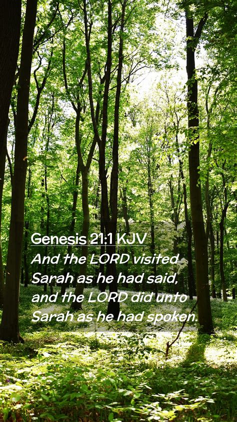 Genesis 211 Kjv Mobile Phone Wallpaper And The Lord Visited Sarah As