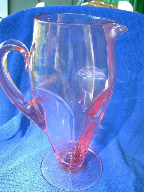 Art Deco Pink Depression Glass Pitcher Cambridge Vintage Cocktail Party Elegant Antique Price