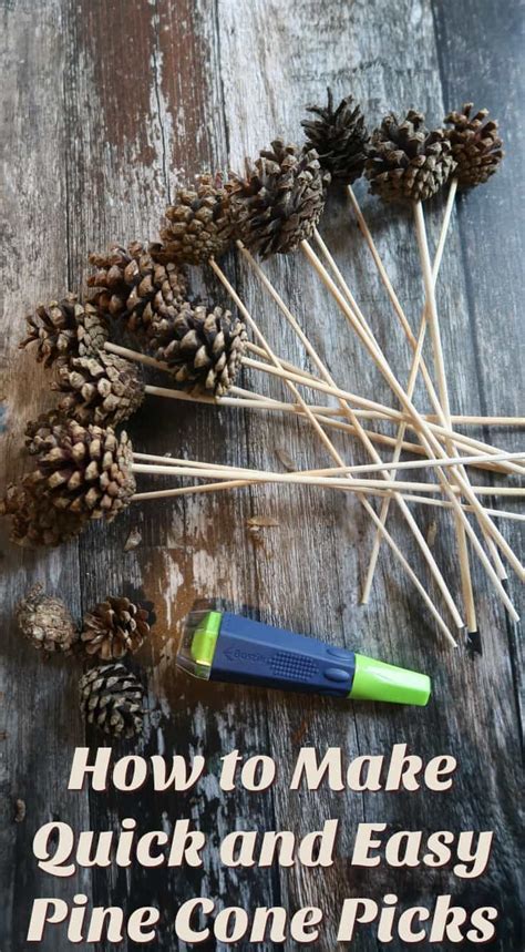 How To Make Quick And Easy Pine Cone Picks • Craft Invaders