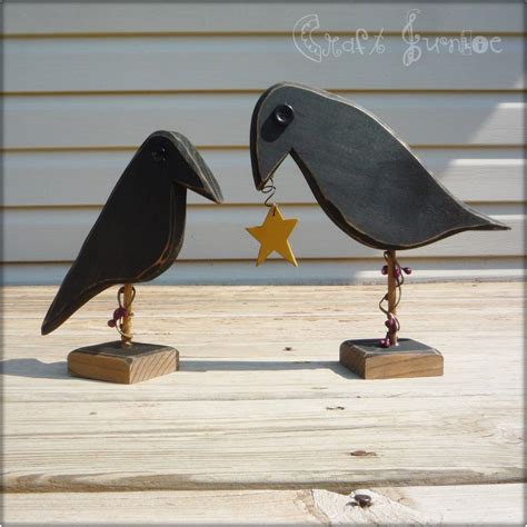 Primitive Country Rustic Crows Primitive Wood Crafts Primitive