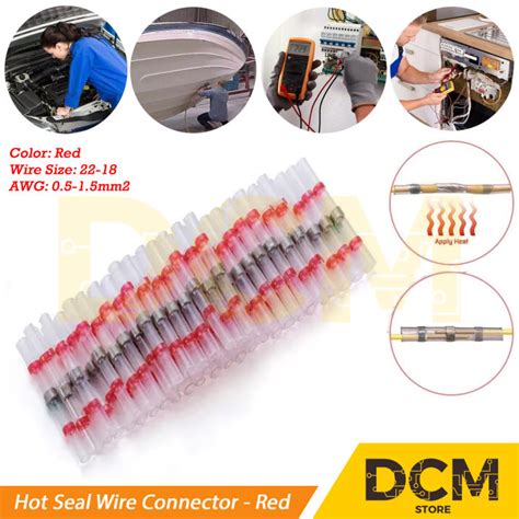 Hot Seal Wire Connector Sambungan Kabel Waterproof Solder Heat Merah