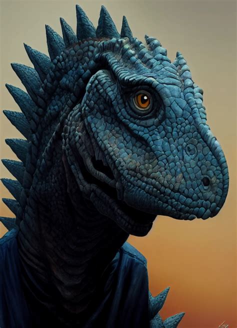 Portrait Of A Dinosaur Wearing A Suit Midjourney Openart