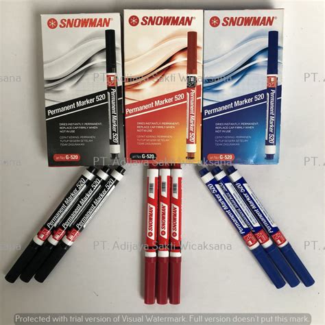 Spidol SNOWMAN G 520 Permanent Marker Merah SIPLah