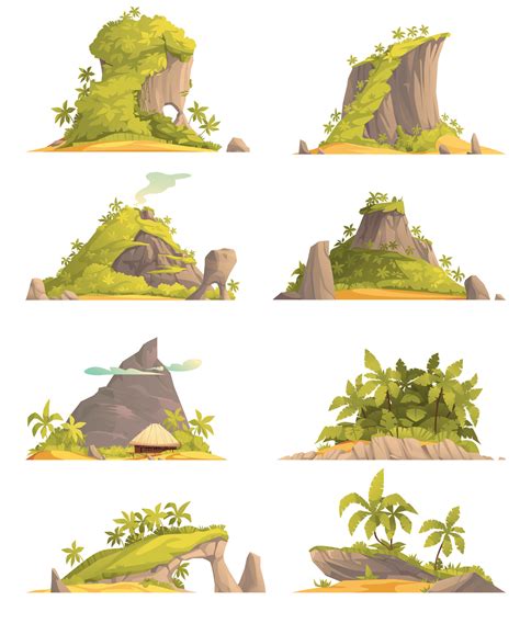 Tropical Island Set 25803195 Vector Art at Vecteezy