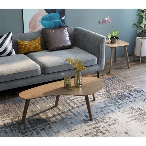 Walnut Brown Coffee Table - Quick and Easy Setup for Modern Homes