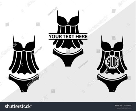 Lingerie Monogram Svg Printable Vector Illustration เวกเตอรสตอก ปลอดคาลขสทธ 2193374807