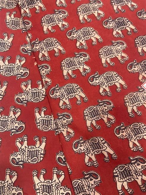 HANDMADE KALAMKARI COTTON RUNNING FABRIC USING NATURAL VEGETABLE DYES