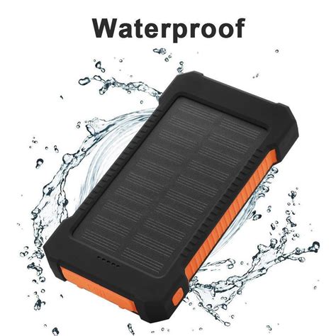 Solar Waterproof Power Bank with Flashlight