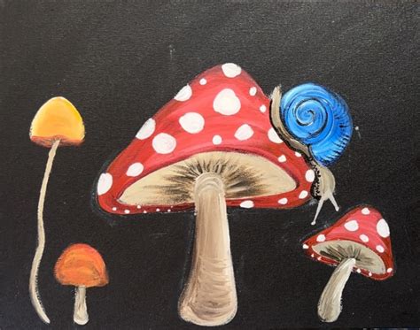 Mushroom Painting - Easy Online Acrylic Painting Tutorial