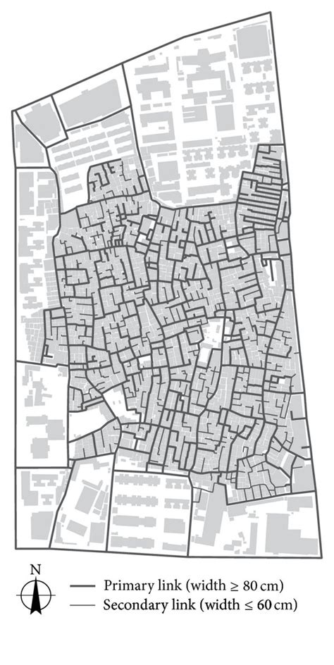 The street network of Shipai village, with streets greater than .8 m... | Download Scientific ...