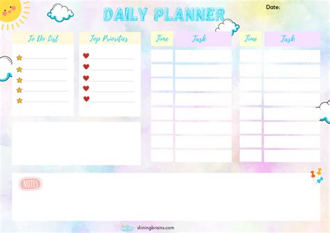 Timetable for kids | Weekly Timetable Template | Free Printable