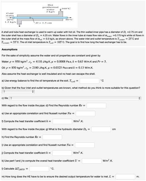 Solved Hot C Water Kg S Cold Water C Kgls Chegg