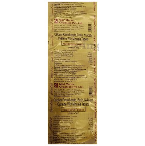 Trichoton Forte Tablet Buy Strip Of 10 0 Tablets At Best Price In India 1mg