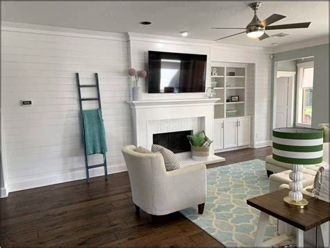 Shiplap Accent Living Room Wall Ideas Living Room Home Decorating