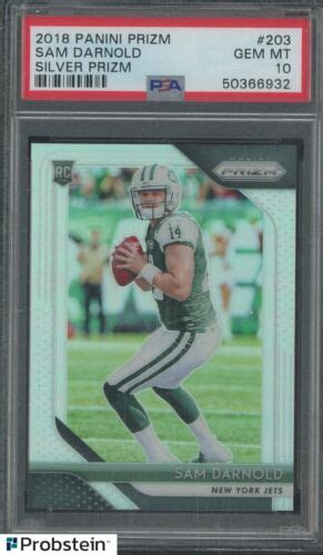 2018 Panini Silver Prizm 203 Sam Darnold New York Jets RC Rookie PSA