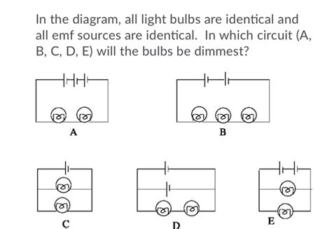 Solved In The Diagram All Light Bulbs Are Identical And All