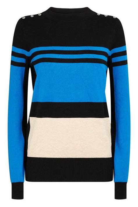 Jumpers And Cardigans Tall High Neck Colour Block Jumper Wallis