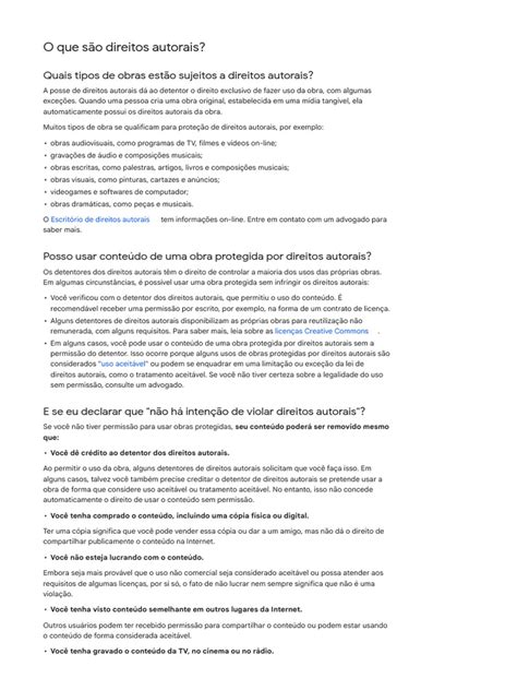 Direitos Autorais O Que É - O que são direitos autorais? | PDF | Direitos Autorais | Violação de ...