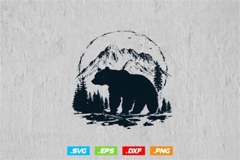 Grizzly Bear Svg Mountain Bear Svg File Graphic By The Crazy Panda