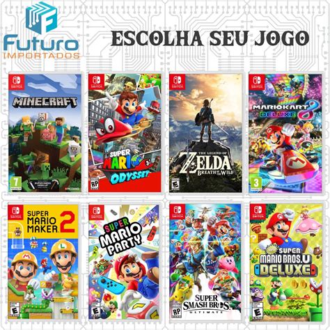 Nintendo Switch Neon Jogo A Escolher Pokemon Lets Go Mario R 2 247