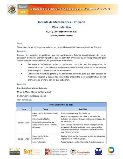 Pdf Jornada De Matem Ticas Primaria Plan Did Ctico Pdf Filejornada