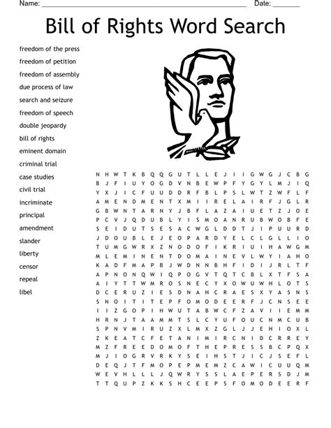 Bill Of Rights Word Search Printable