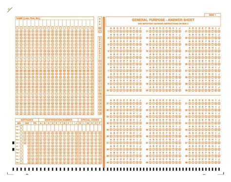 Blank Answer Sheet Template 21 221