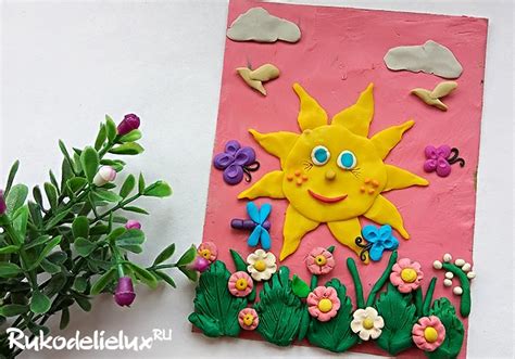 Картины из пластилина на картоне для детей, рисование пластилином ...